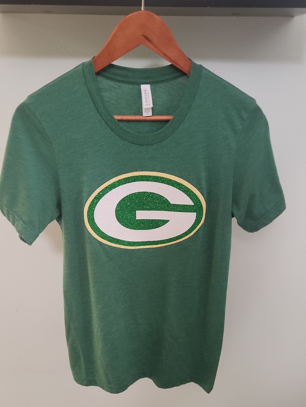Green Glitter 'Green Bay Packer' Graphic Tee